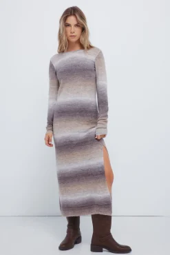 Vestido midi punto space dye