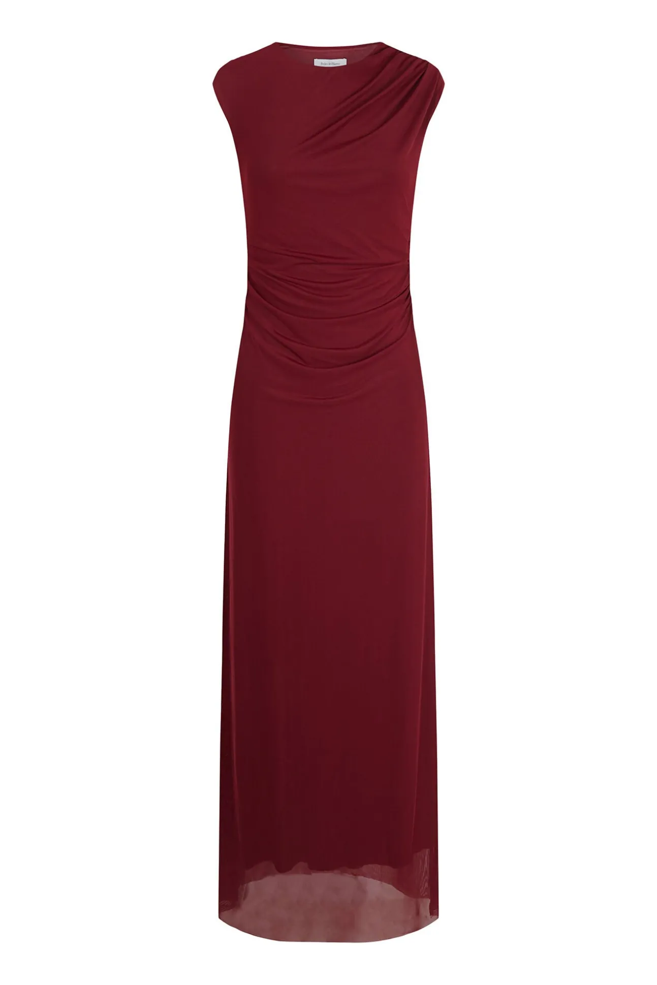 Vestido midi recto frunces tul