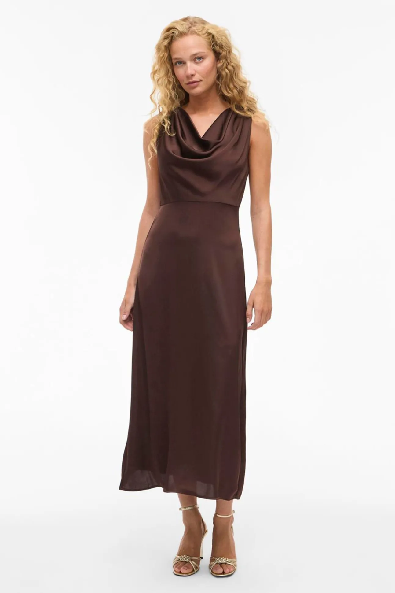 Vestido midi satinado