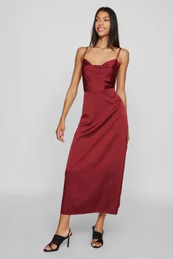 Vestido midi satinado