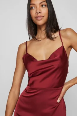 Vestido midi satinado