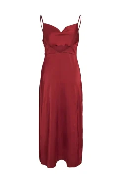 Vestido midi satinado