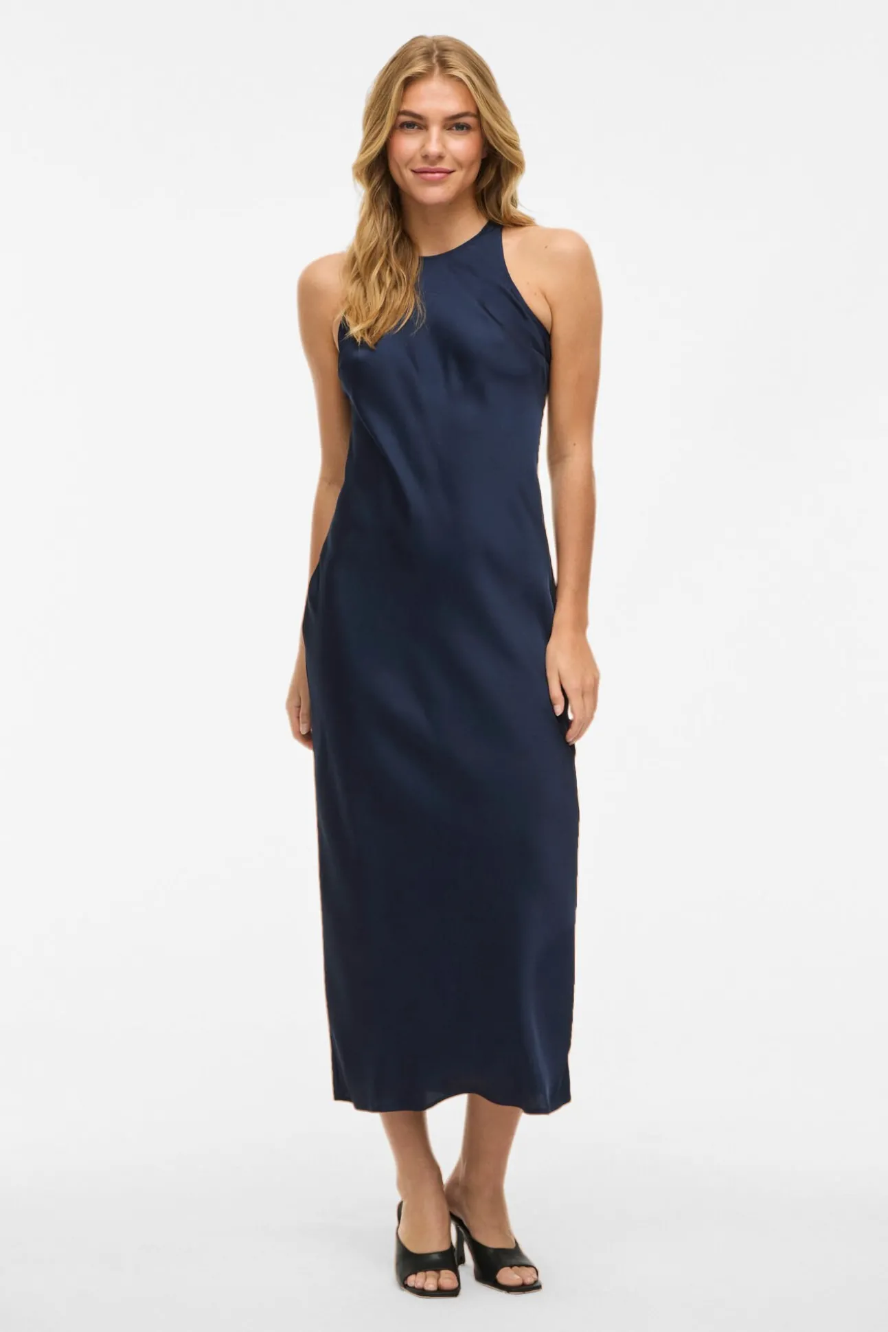 Vestido midi satinado
