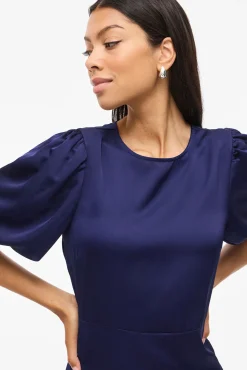 Vestido midi satinado de fiesta