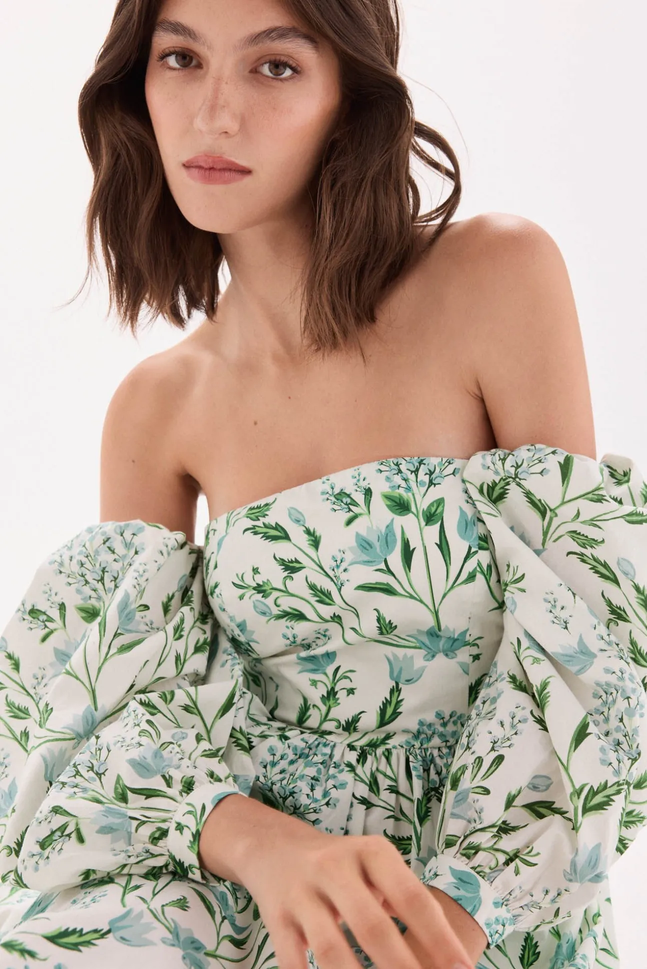 Vestido palabra de honor estampado