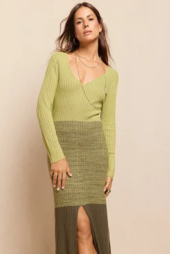 Vestido punto canalé degradado