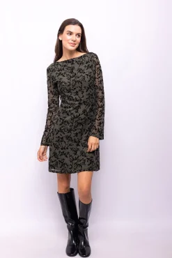 Vestido tejido flocado