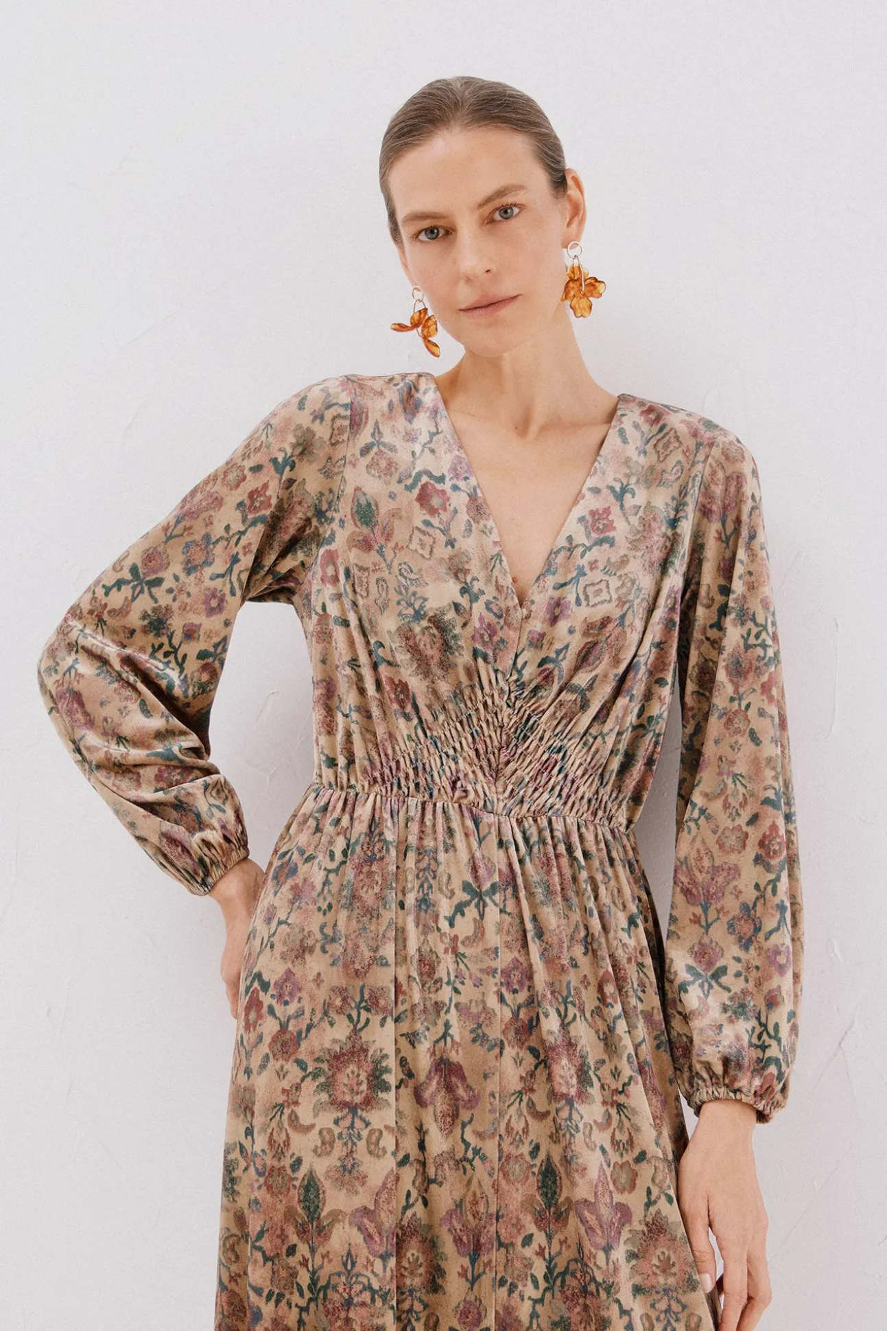 Vestido terciopelo estampado