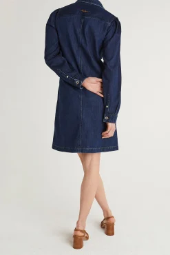 Vestido vaquero corto de manga larga