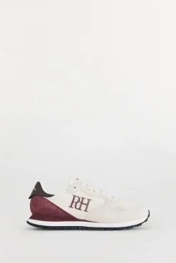 Zapatilla piel y textil