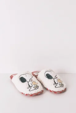 Zapatillas casa borreguito cuadros Snoopy