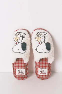 Zapatillas casa borreguito cuadros Snoopy
