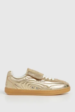 Zapatillas De Piel Metalizadas