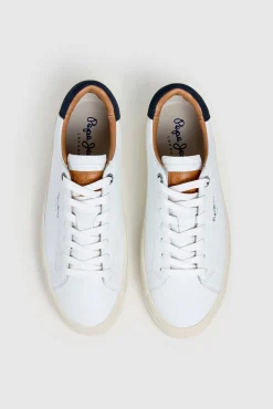 Zapatillas Piel Con Detalles En Ante