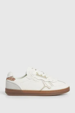 Zapatillas Piel Con Detalles En Ante